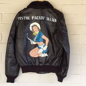 A2 Bomber Style Flight Jacket with WWII Nose Art